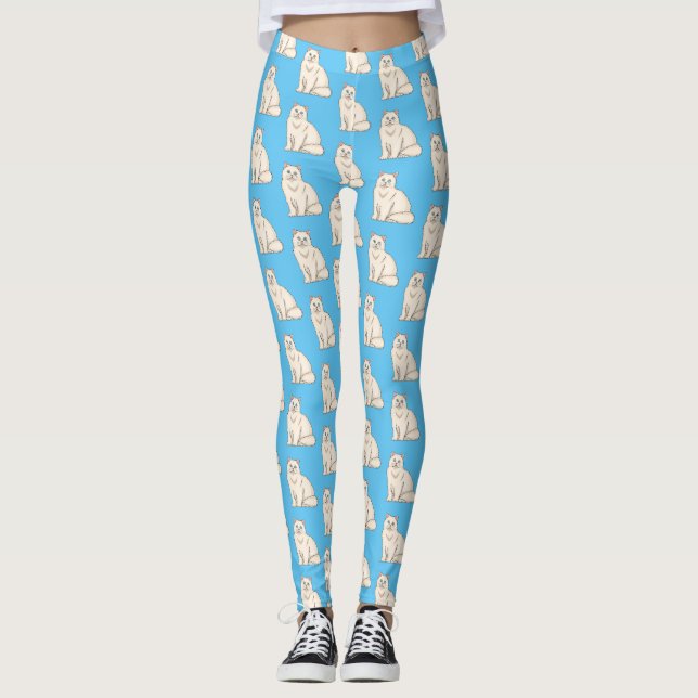 Persian cat cartoon illustration leggings (Vorderseite)