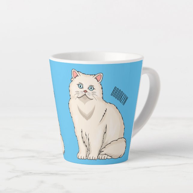 Persian cat cartoon illustration milchtasse (Rechte Ecke)