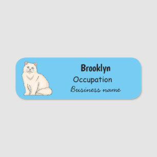 Persian cat cartoon illustration namensschild