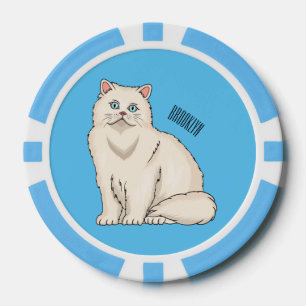 Persian cat cartoon illustration pokerchips