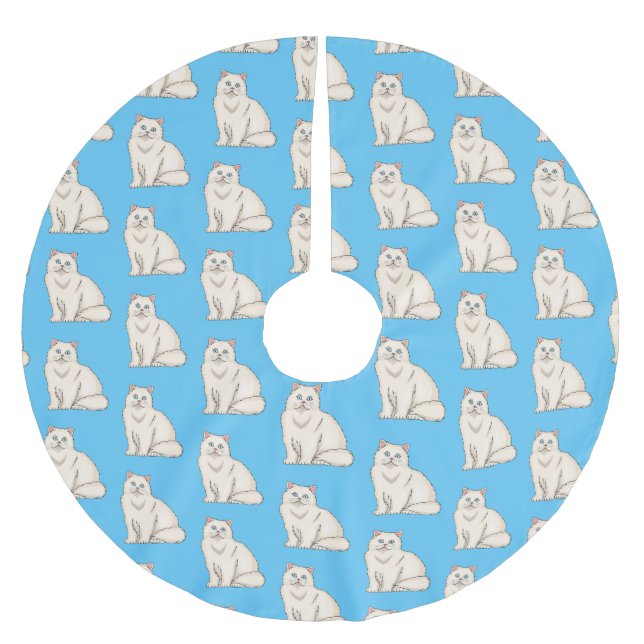 Persian cat cartoon illustration polyester weihnachtsbaumdecke (Vorderseite)