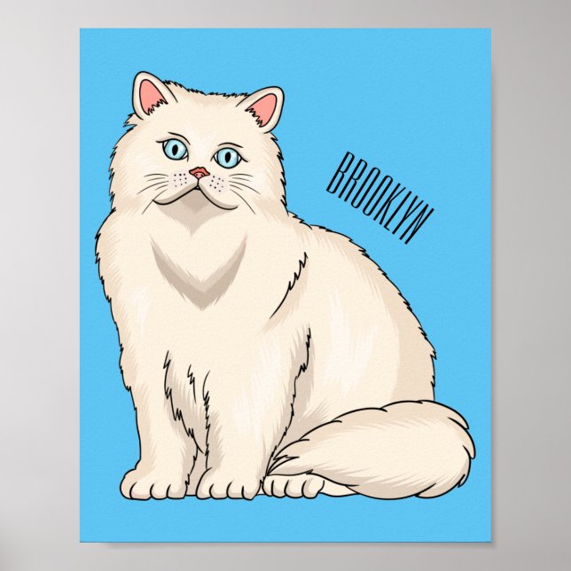 Persian cat cartoon illustration poster (Vorne)