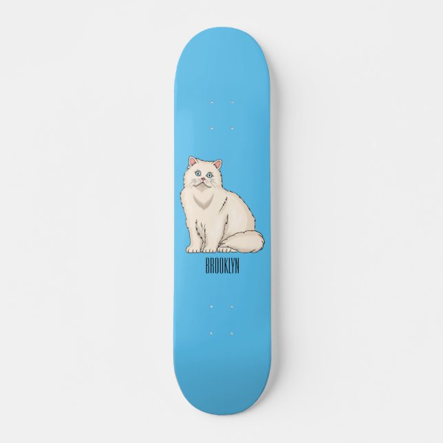 Persian cat cartoon illustration skateboard (Vorne)
