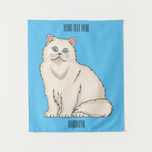 Persian cat cartoon illustration wandteppich
