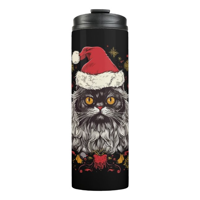 Persian Cat Christmas Thermosbecher (Vorderseite)