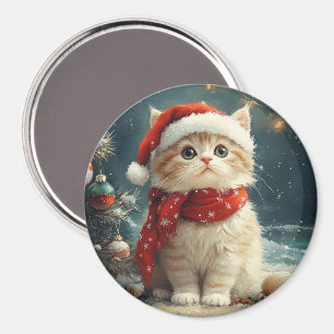 Persian Cat Christmas Vintag Beach Magnet