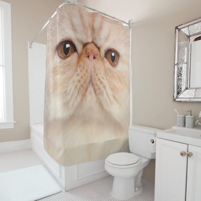 Persian Cat Face Shower Curtain Duschvorhang (Beispiel)