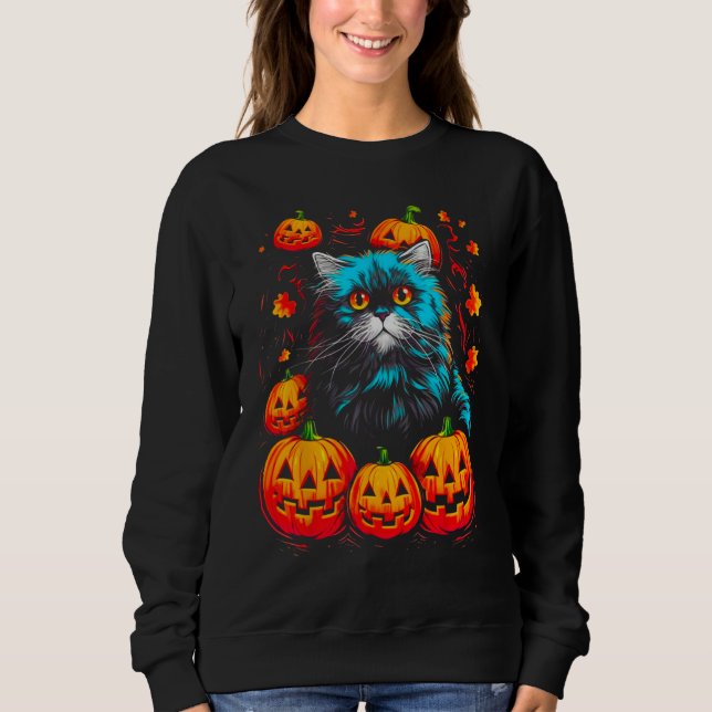 Persian Cat Halloween Sweatshirt (Vorderseite)