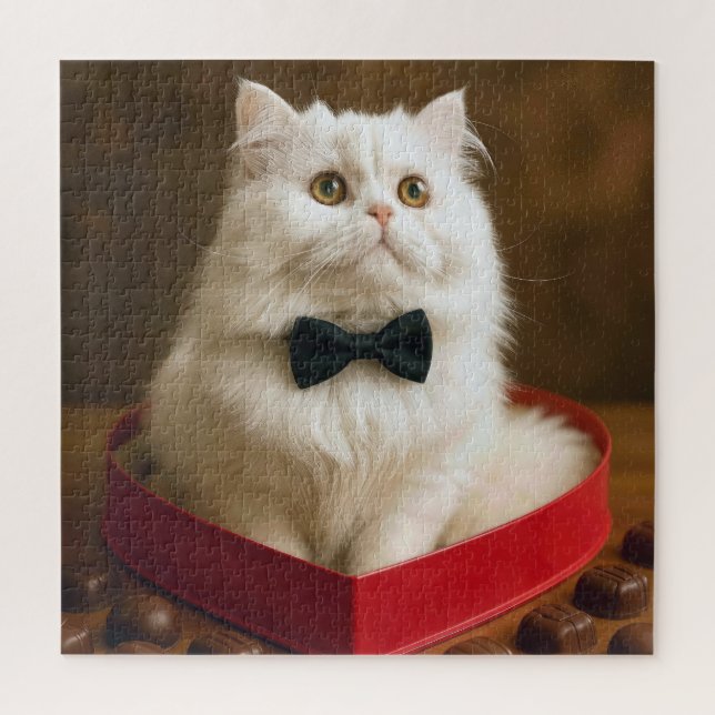 Persian Cat In Valentine Candy Box Puzzle (Vertikal)