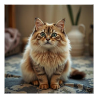 Persian Cat Lounge Floor Spaß Decor Poster
