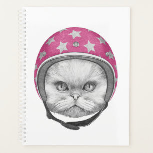 Persian Cat Motorrad Rider Planer