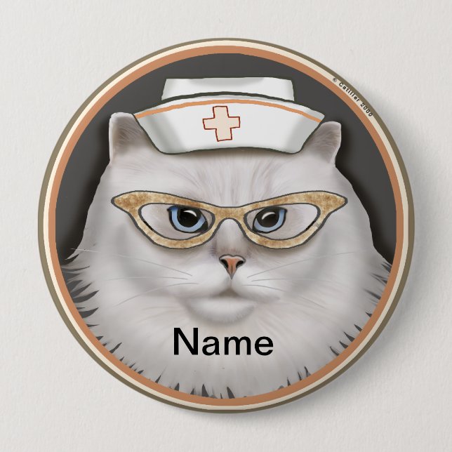 Persian cat nurse  button (Vorderseite)