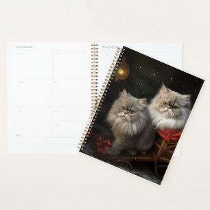 Persian Cat Snowy Sleigh Weihnachtsdekor Planer