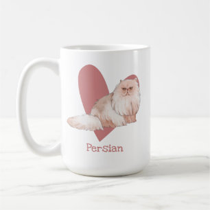 Persian Cat Watercolor Kitty Pink Heart Kaffeetasse