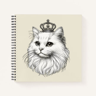 Persian Cat Wearing a Crown Notizbuch