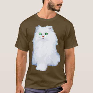 Persian Cat White Kitten mit grünen Augen Chinchil T-Shirt