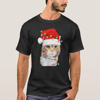 Persian Cat Xmas Lighting Santa Persian Cat Christ T-Shirt