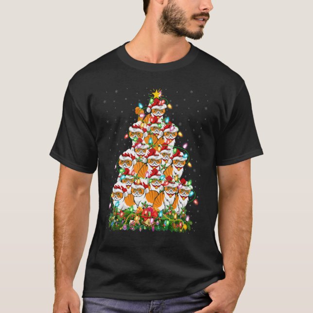 Persian Cat   Xmas Santa Persian Cat Christmas Tre T-Shirt (Vorderseite)
