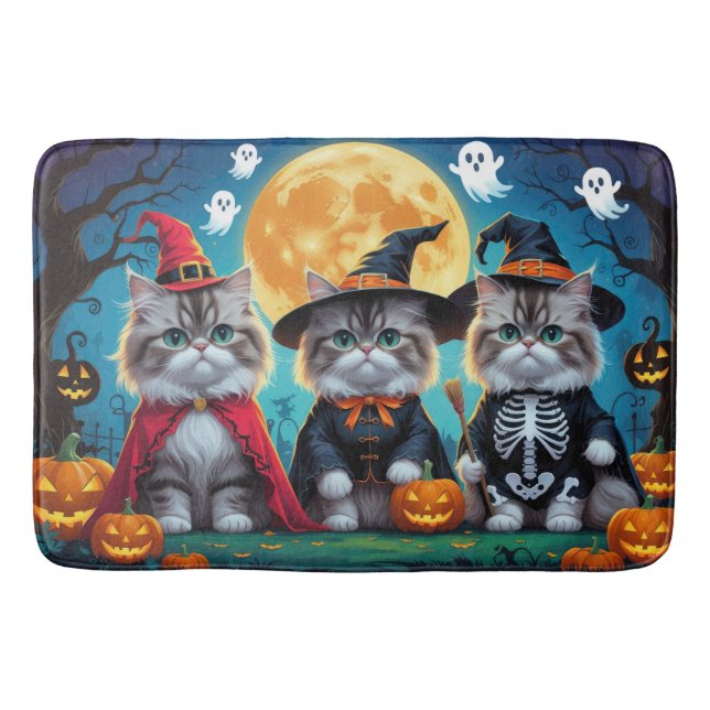 Persian Cats Pumpkin Halloween Funny Badematte (Vorderseite)