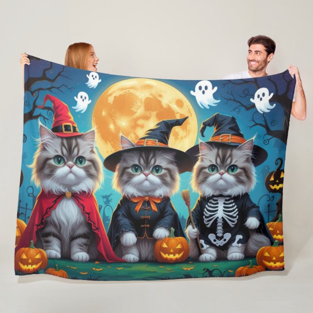 Persian Cats Pumpkin Halloween Funny Fleecedecke (Beispiel)