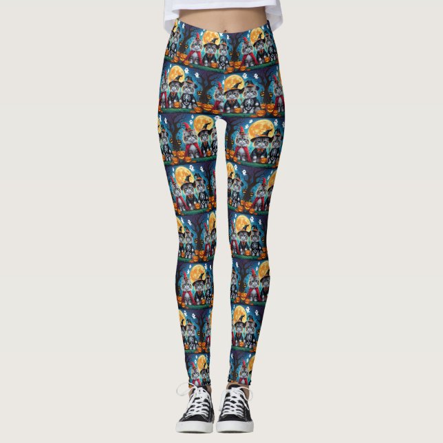 Persian Cats Pumpkin Halloween Funny Leggings (Vorderseite)