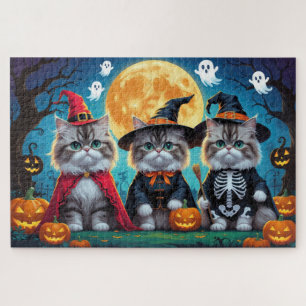 Persian Cats Pumpkin Halloween Funny Puzzle