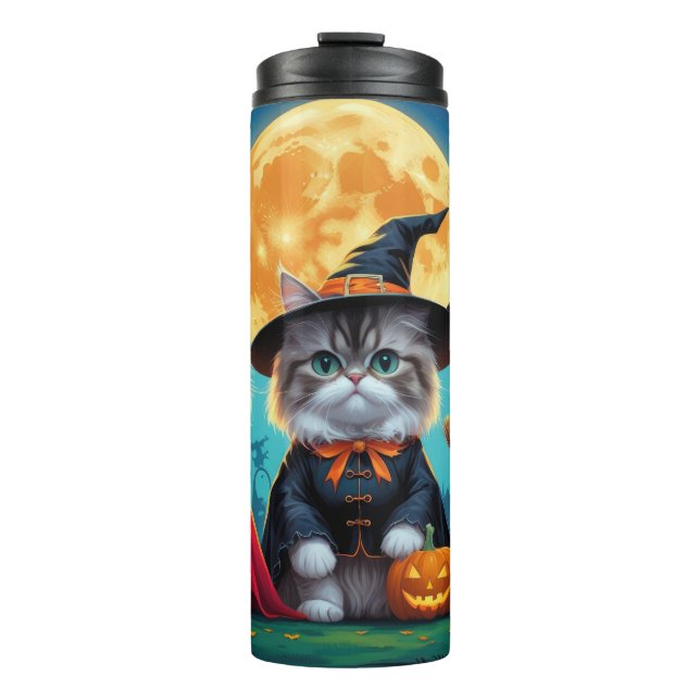 Persian Cats Pumpkin Halloween Funny Thermosbecher (Vorderseite)