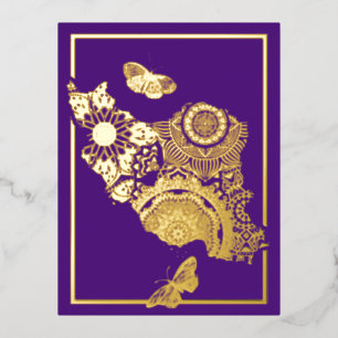 Persian Eid Mobarak Foil Postcard Folien Feiertagspostkarte