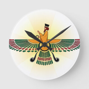 Persian Farvahar Clock Runde Wanduhr