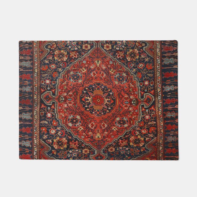 Persian Joshan Red Rusty Blue  Fußmatte (Vorderseite)