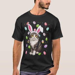 Persian Katze Frohe Ostern Eierjagd Bunny Ohr Katz T-Shirt