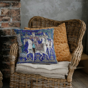 Persian Knights Romance Sky Blue White   Kissen