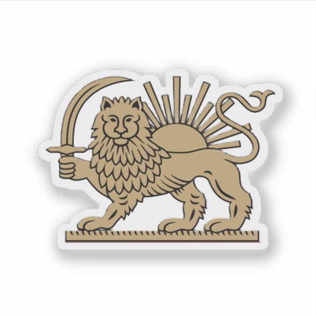 Persian Lion and Sun Aufkleber (Vorderseite)