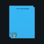 Persian Magen David Menorah Briefbogen<br><div class="desc">Aus einer antiken persischen jüdischen Kachel und verfügt über eine Menorah mit einem Magen David (Stern von David) gerahmt von Olivenzweigen. Die Unvollkommenheiten des originalen,  handbemalten Bildes wurden bewahrt. Passen Sie Ihren eigenen Text an.</div>