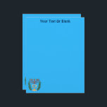 Persian Magen David Menorah Briefbogen<br><div class="desc">Aus einer antiken persischen jüdischen Kachel und verfügt über eine Menorah mit einem Magen David (Stern von David) gerahmt von Olivenzweigen. Die Unvollkommenheiten des originalen,  handbemalten Bildes wurden bewahrt. Passen Sie Ihren eigenen Text an.</div>