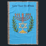 Persian Magen David Menorah Decke<br><div class="desc">Dieses Bild wurde aus einer antiken persischen jüdischen Fliese mit einer Menorah mit einem Magen David (Stern von David) gerahmt von Olivenzweigen. Die Unvollkommenheiten des originalen, handgemalten Bildes wurden beibehalten.Fügen Sie Ihren eigenen Text hinzu.</div>