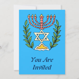 Persian Magen David Menorah Einladung