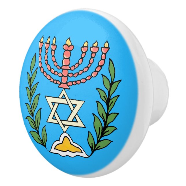 Persian Magen David Menorah Keramikknauf (Rechts)