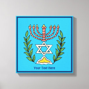 Persian Magen David Menorah Leinwanddruck
