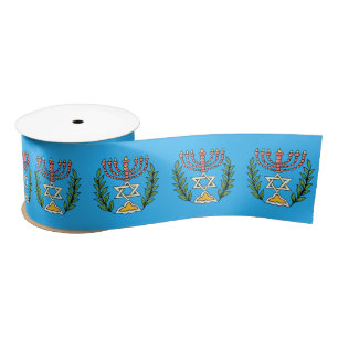 Persian Magen David Menorah Satinband