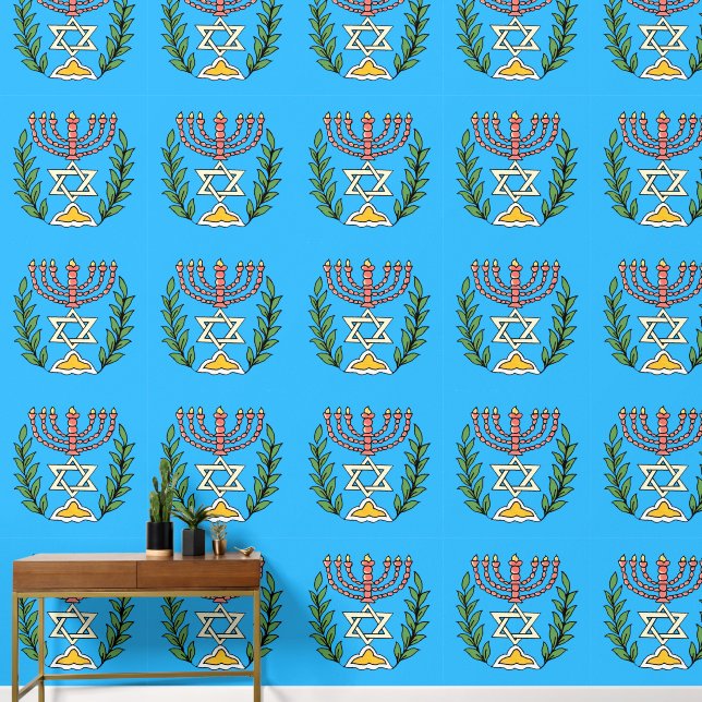 Persian Magen David Menorah Tapete (Hausflur)