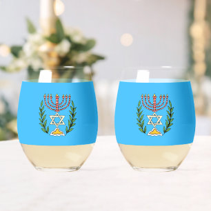 Persian Magen David Menorah Weinglas Ohne Stiel