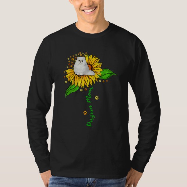Persian Mom Cute Cat On Sunflower Paws Lover Mothe T-Shirt (Vorderseite)