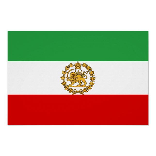 Persian National Lion And Sun Flag Monarchy Crown Poster (Vorderseite)