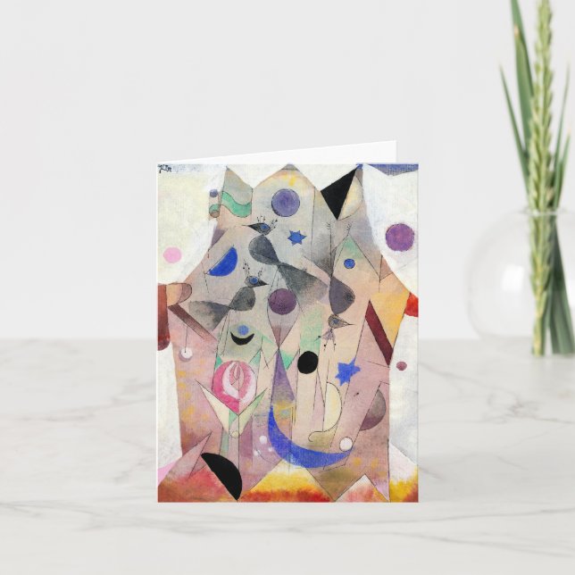 Persian Nightingales by Paul Klee, Abstrakt Art Karte (Vorderseite)