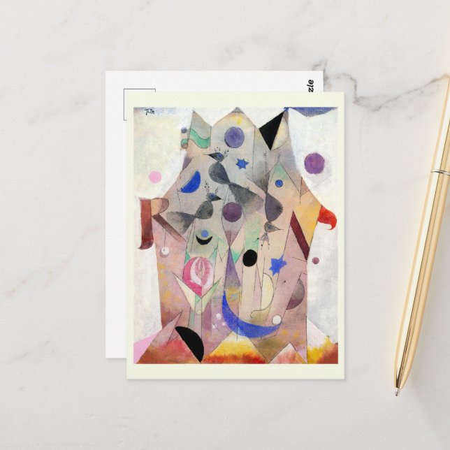 Persian Nightingales by Paul Klee, Abstrakt Art Postkarte (Vorderseite/Rückseite Beispiel)