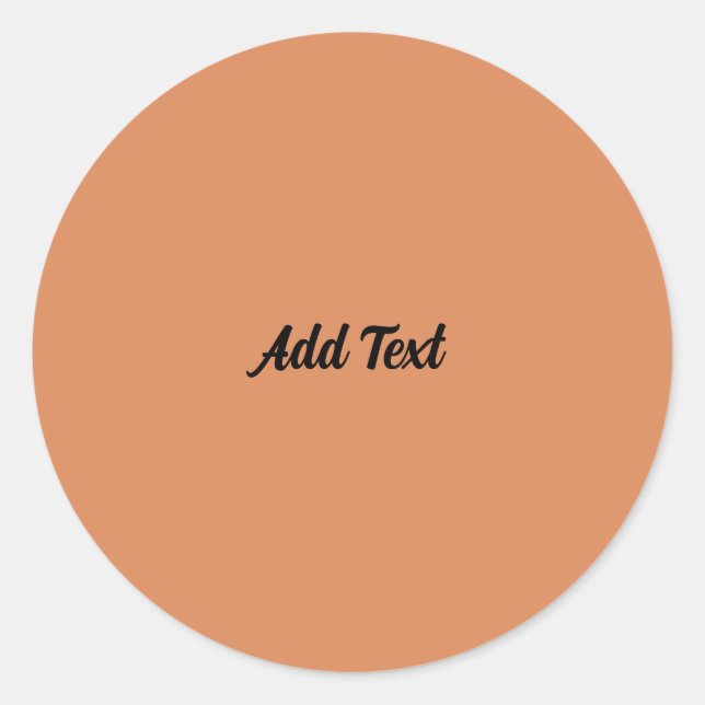 Persian Orange Add Text Custom Runder Aufkleber (Vorderseite)