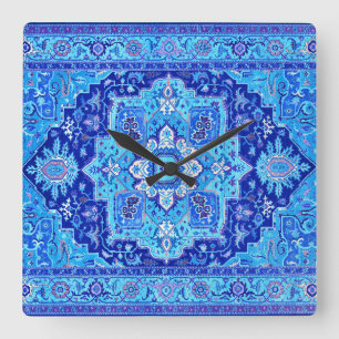 PERSIAN RUG - Blau Quadratische Wanduhr