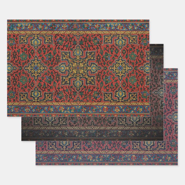Persian Rug Carpet Red Blue Classic Geschenkpapier Set (Set)