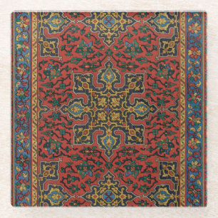 Persian Rug Carpet Red Blue Classic Glasuntersetzer